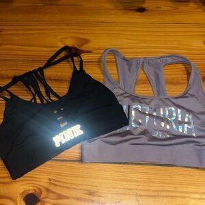 Victoria’s Secret Pink sports bras VS sports bra black and pink/mauve size XS